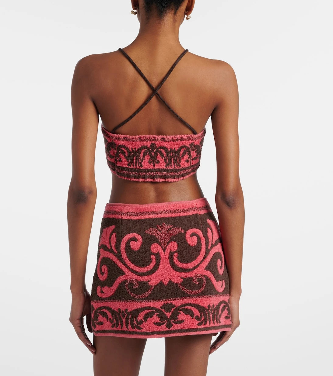 Valentino - Cotton terry jacquard bra top