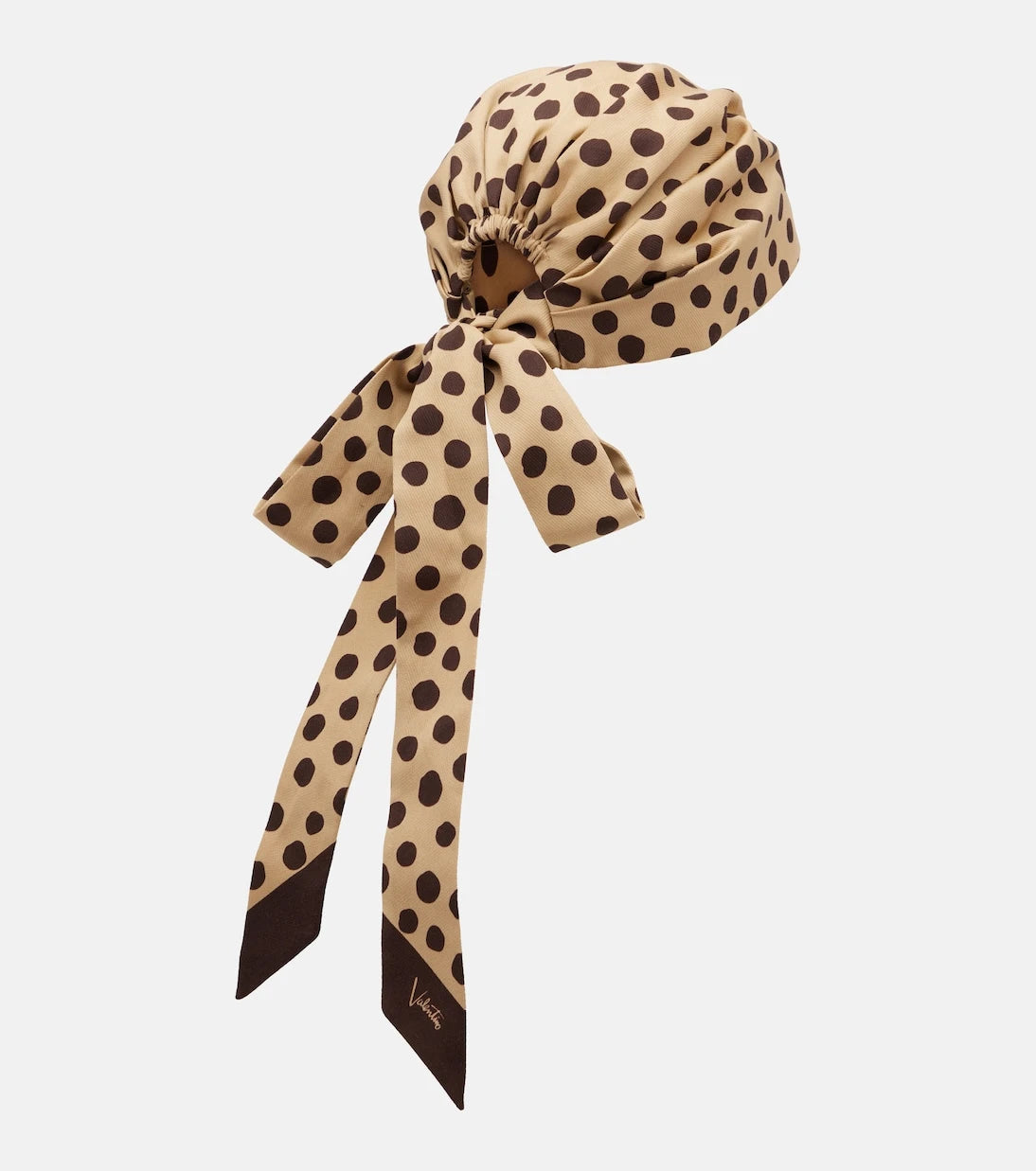 Valentino - Polka-dot cotton and silk head wrap