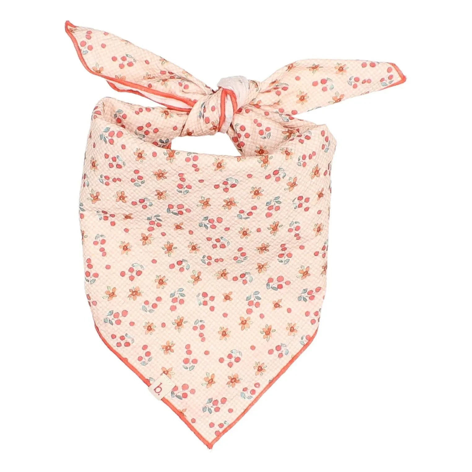 Búho - Seersucker Flowered Bandana | Peach