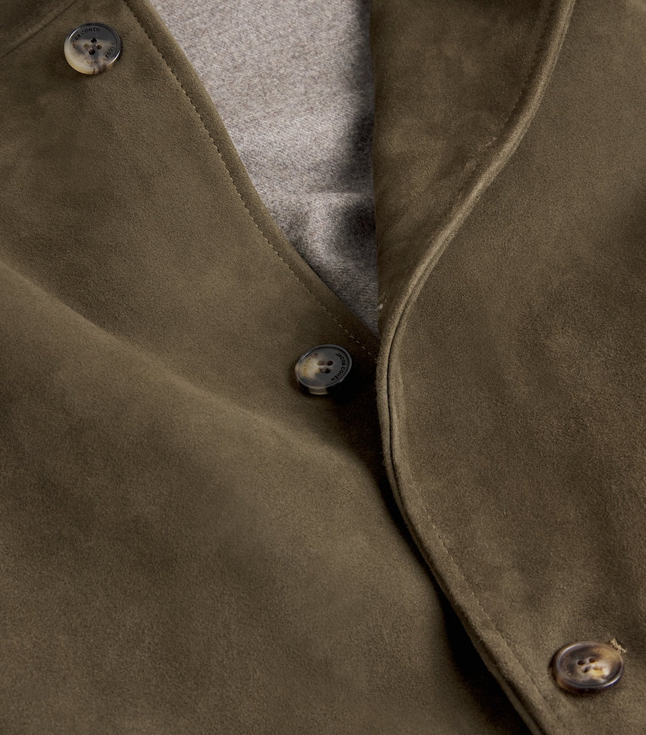 JACOB COHËN Brown Suede Trucker Jacket
