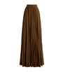 Ralph Lauren Collection Brown Chiffon Pleated Marsha Maxi Skirt