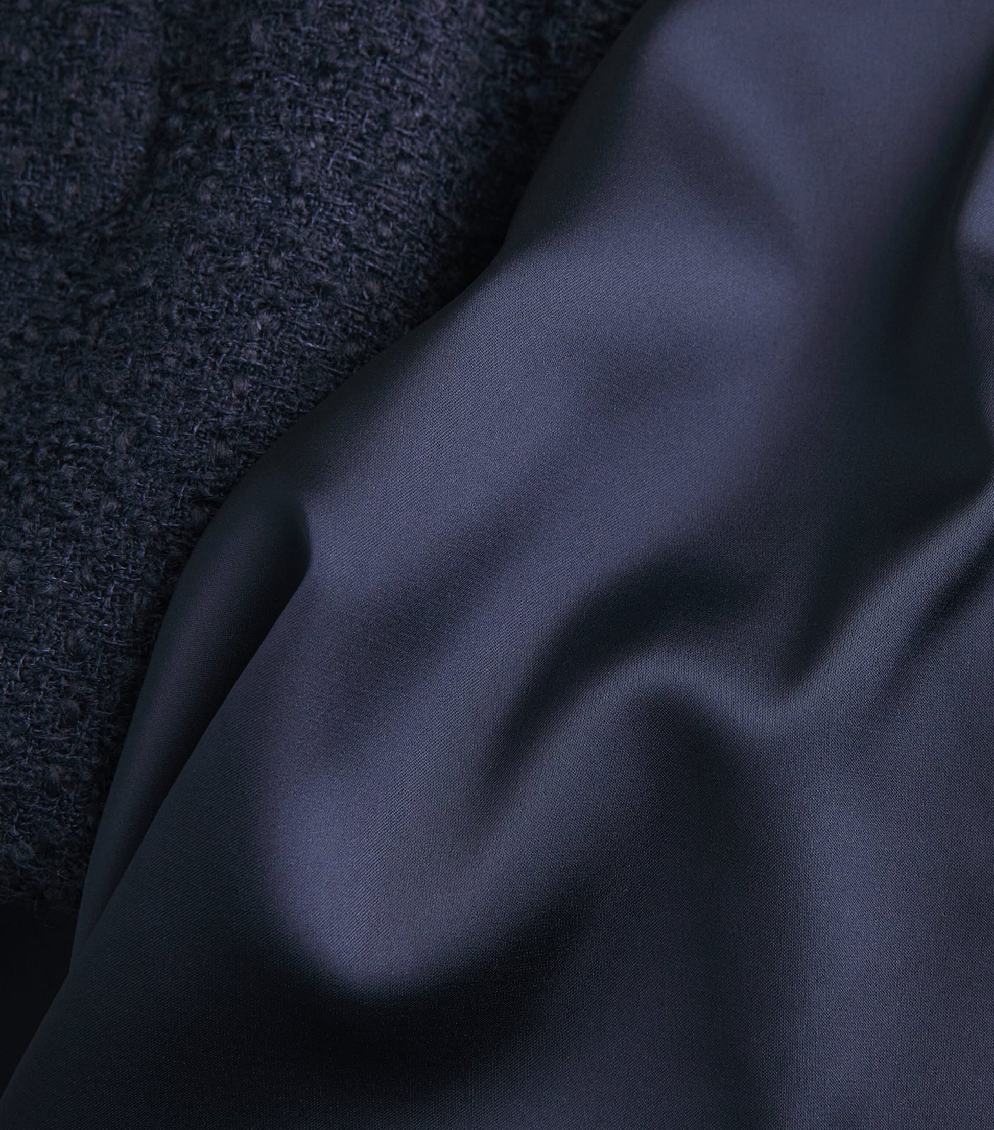 Self-Portrait Blue Bouclé-Satin Midi Dress