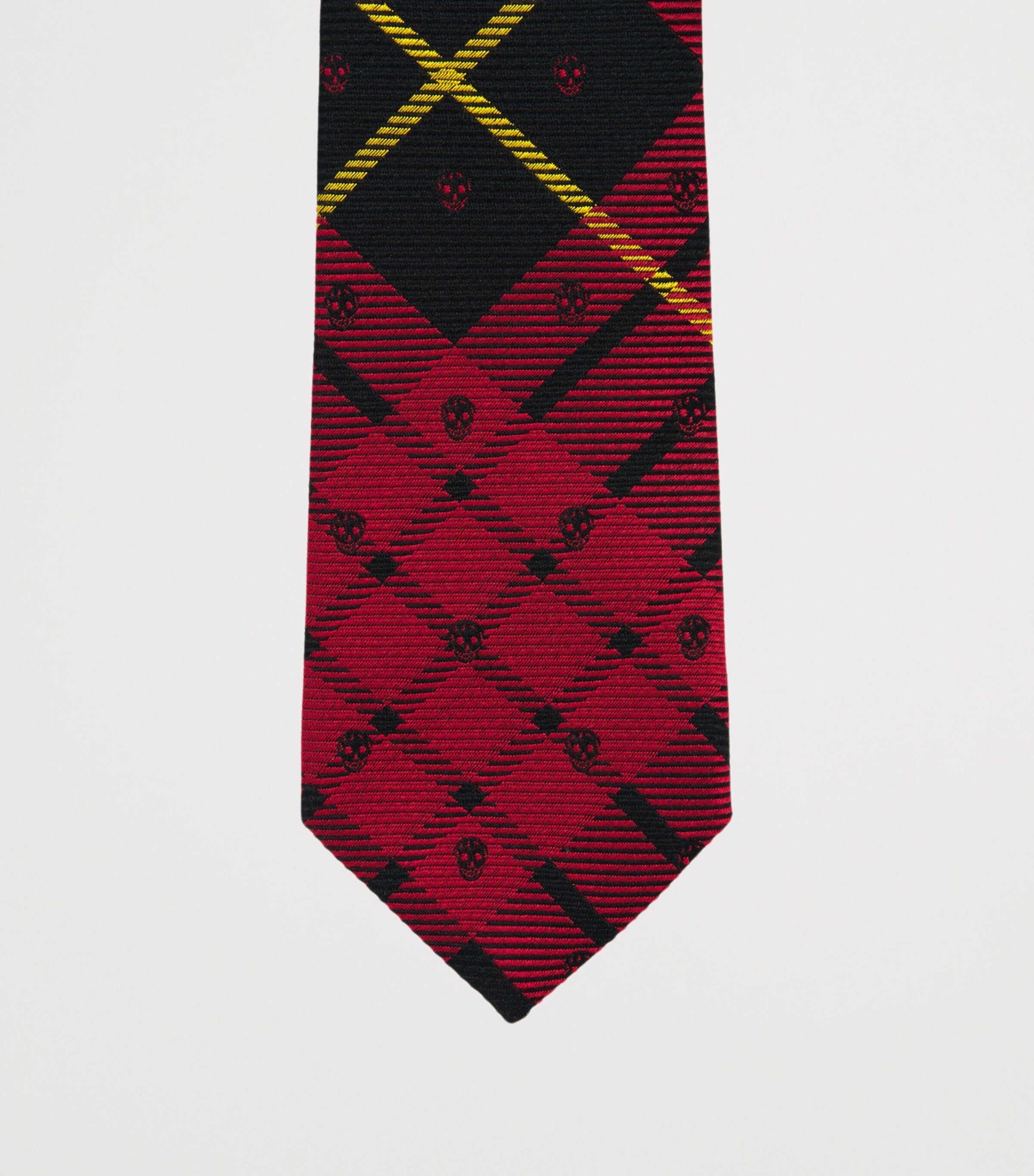 McQueen Silk Skull Tartan Tie