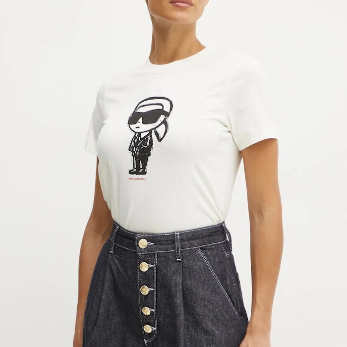 Памучна тениска Karl Lagerfeld IKON SKETCH