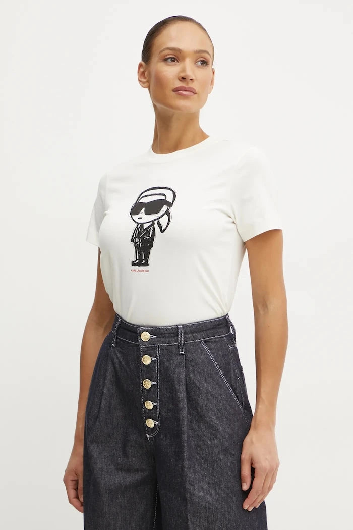 Памучна тениска Karl Lagerfeld IKON SKETCH