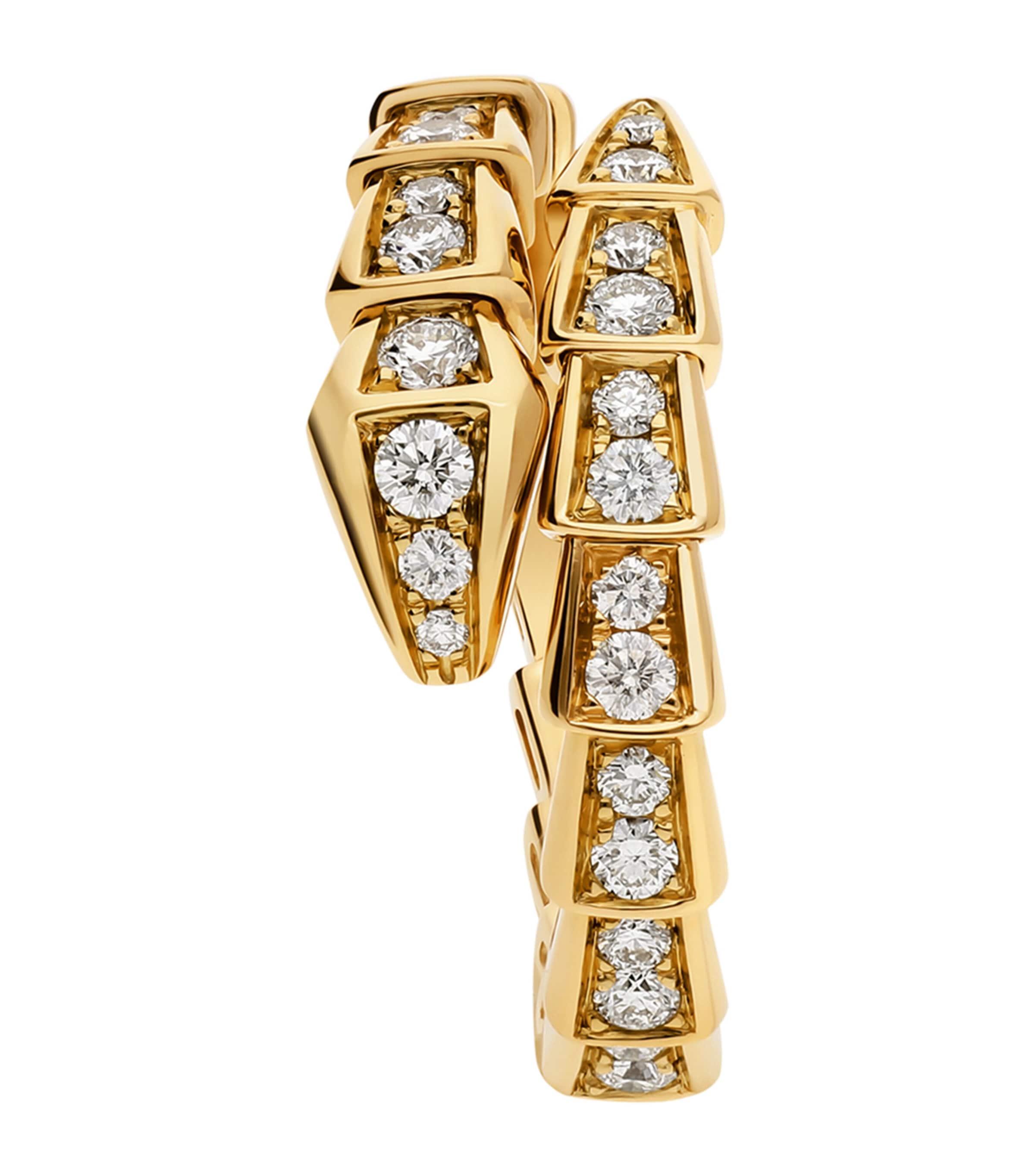 Yellow Gold and Diamond Serpenti Viper Ring