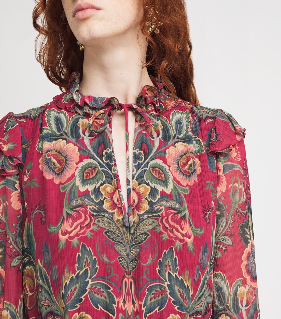 Multi Ruffle Floral Mini Dress