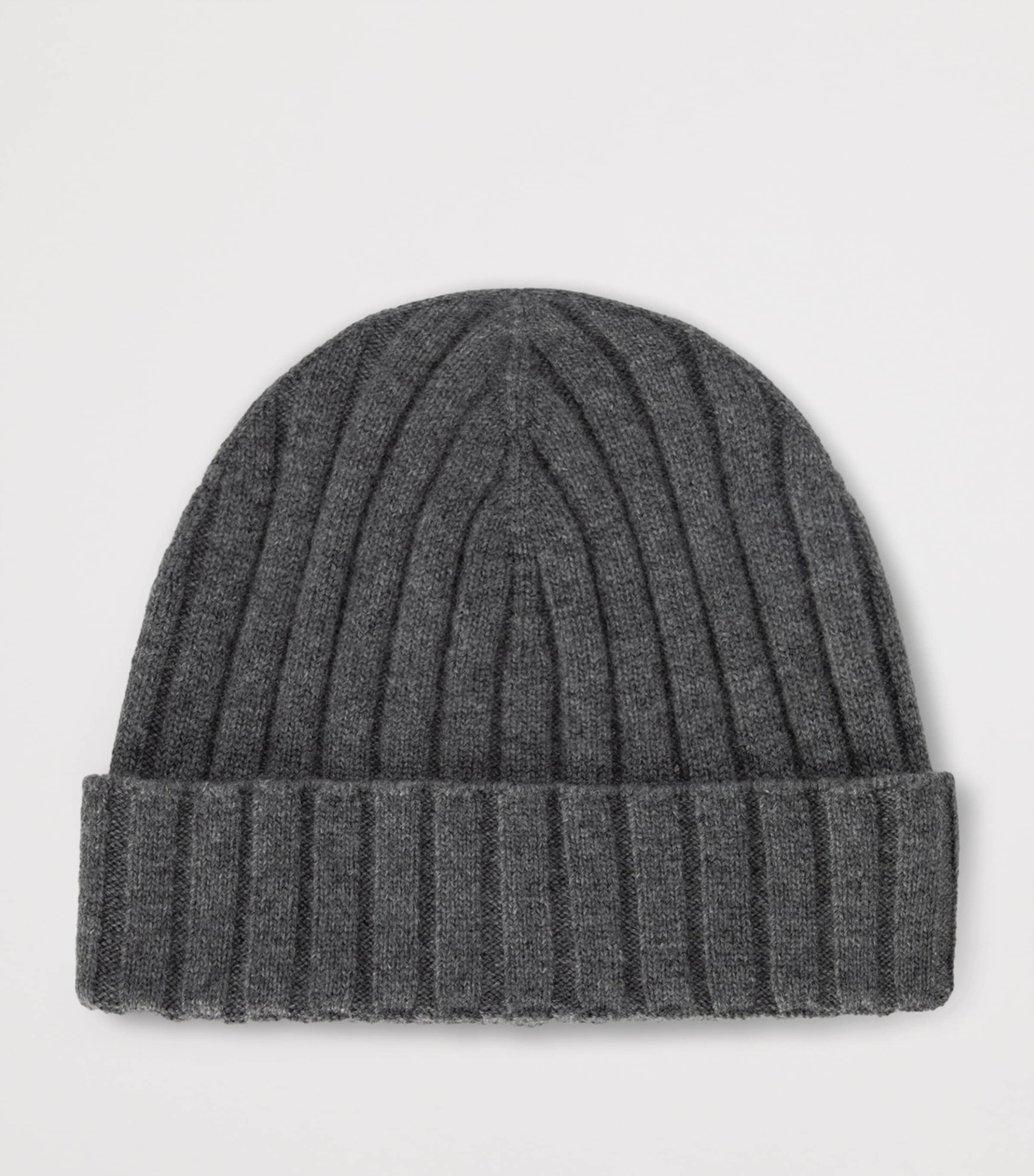 Multi Cashmere Flat Rib Beanie