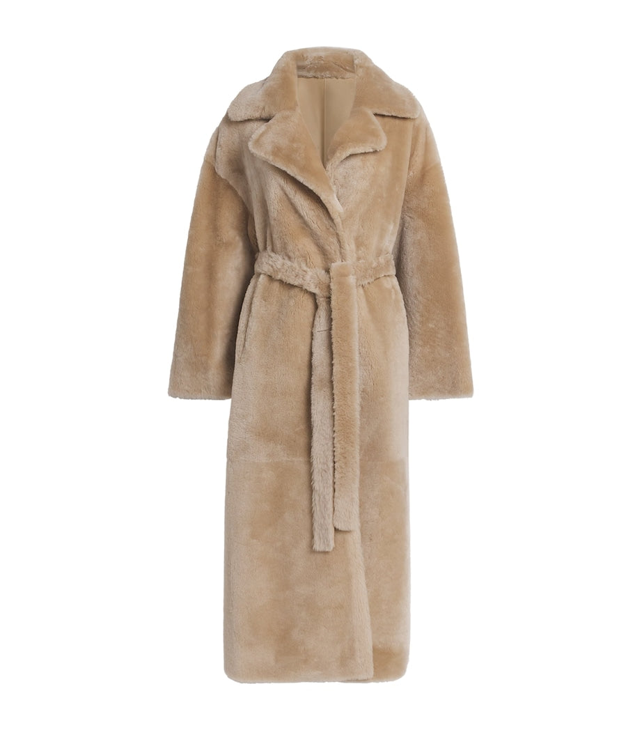 Arma Beige Shearling-Leather Reversible RIEN coat