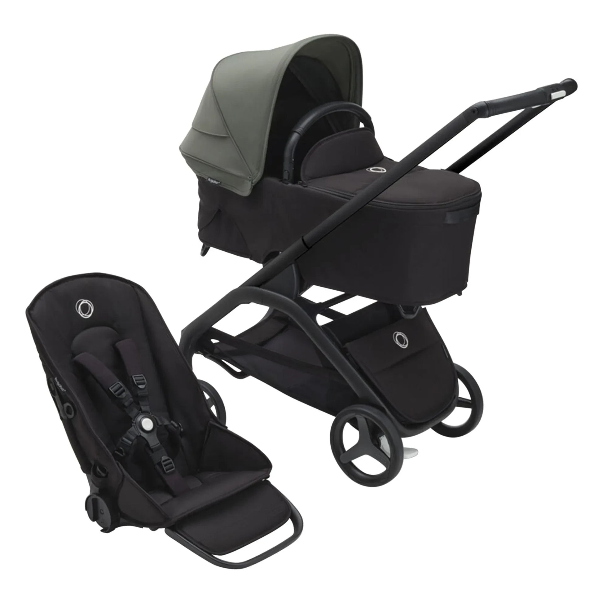 Bugaboo - Bugaboo Dragonfly City Stroller complete chassis black | Forest Green