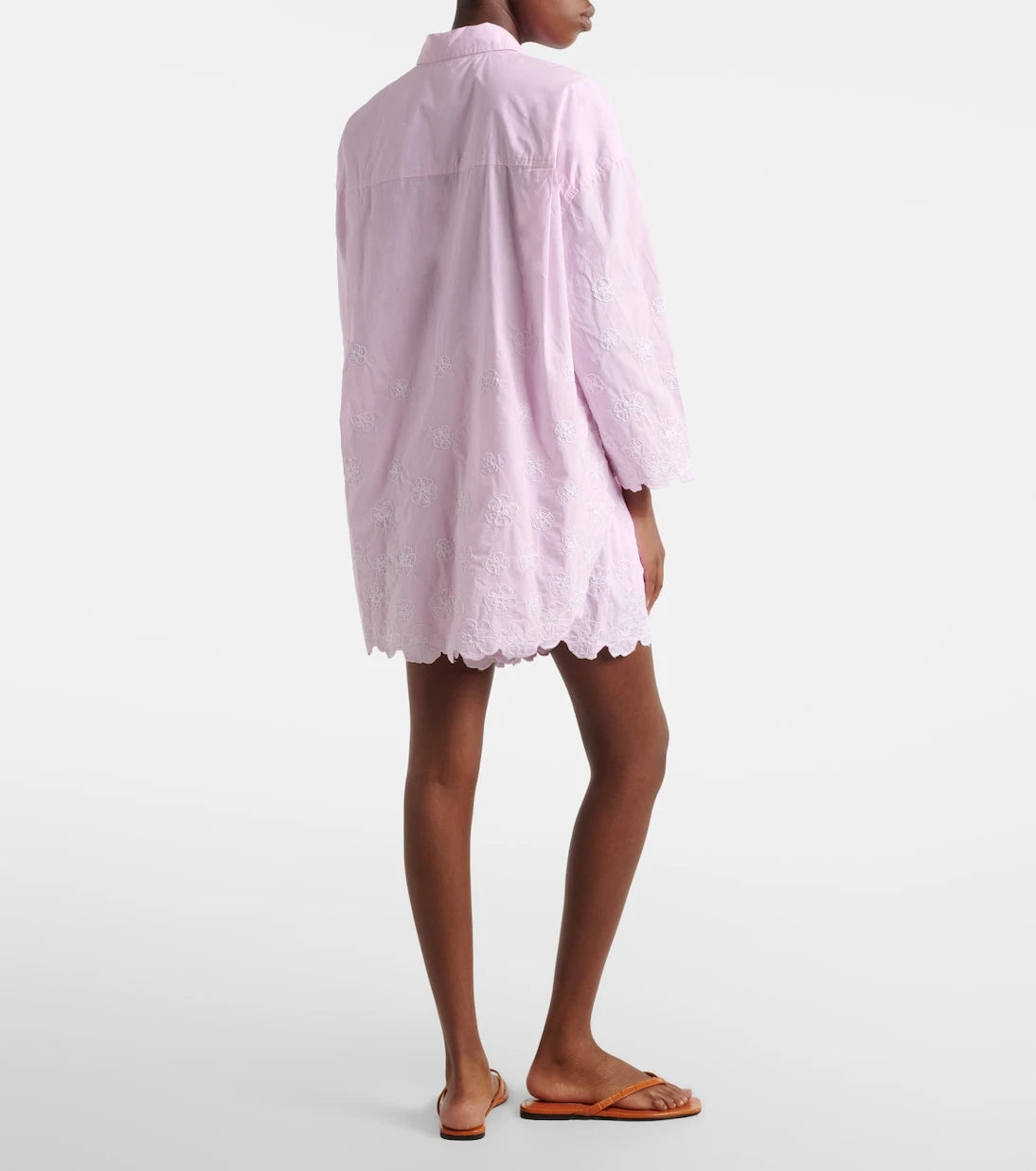 Juliet Dunn - Embroidered cotton poplin shorts