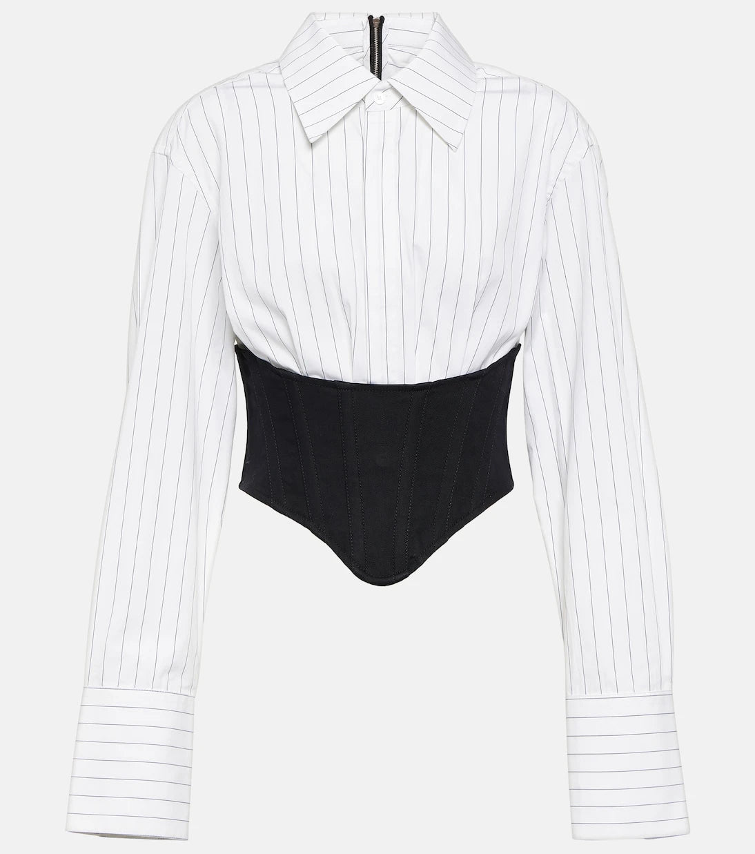 Dion Lee - قميص قطني مخطط بقصة الكورسيه