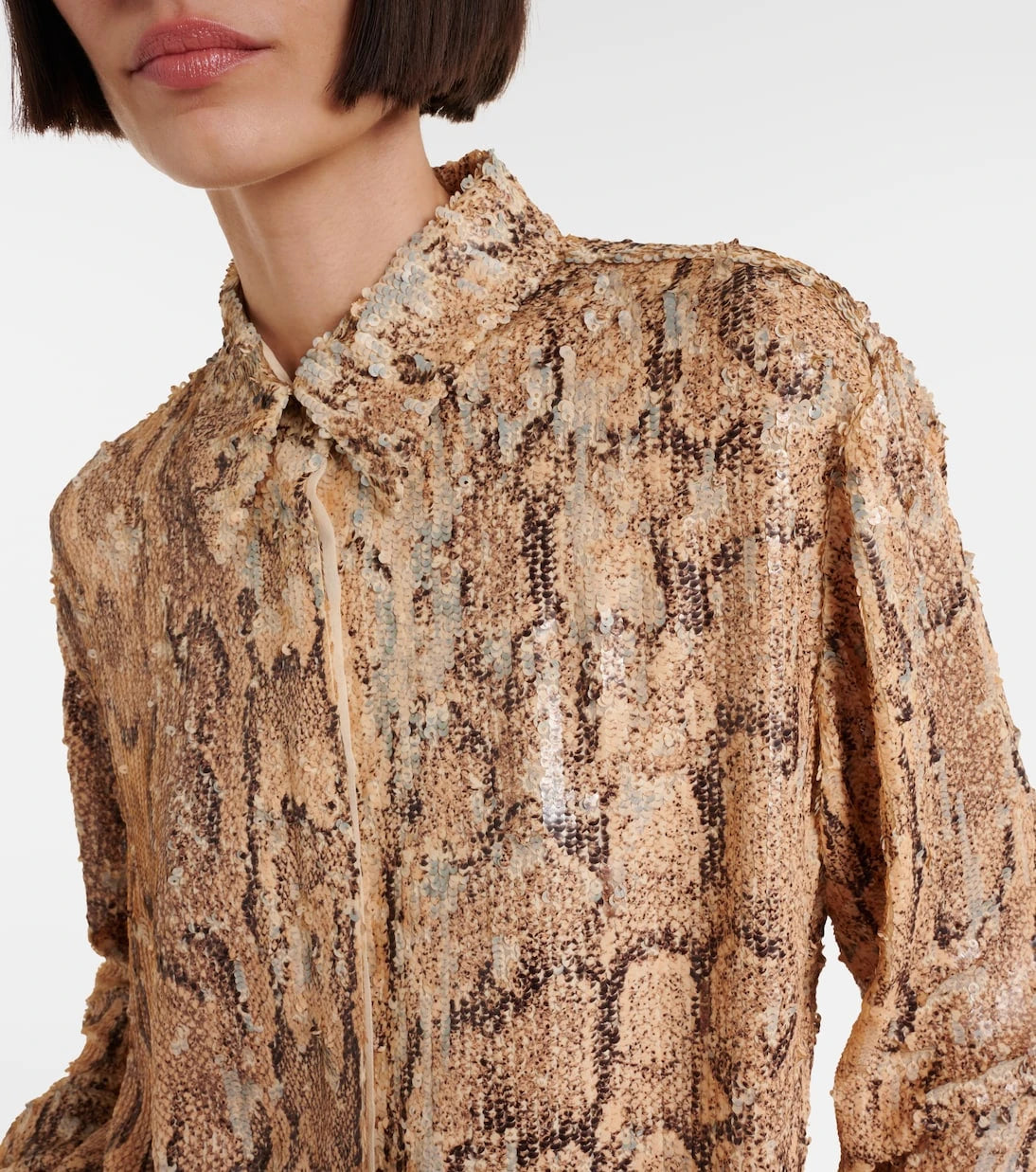 Dries Van Noten - Sequined snake-effect shirt