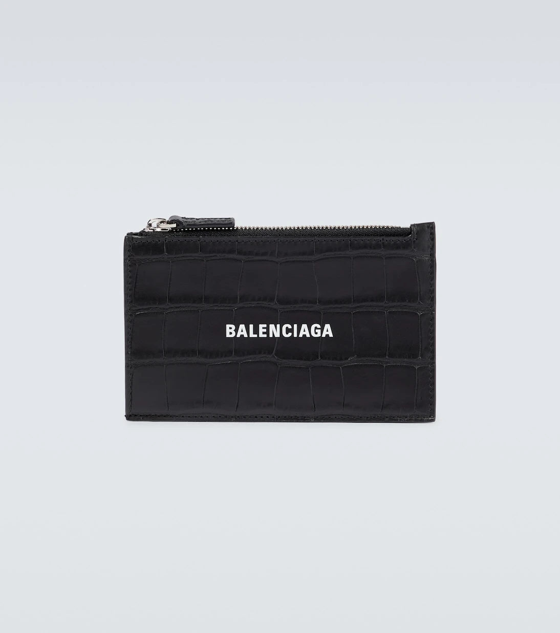 Balenciaga - محفظة جلد بنقشة التمساح Cash