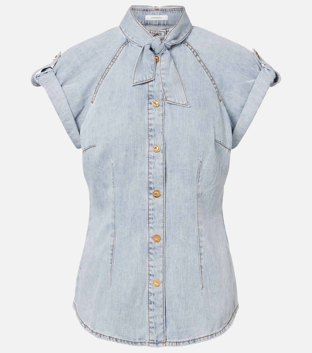 Zimmermann - Tie-neck denim shirt