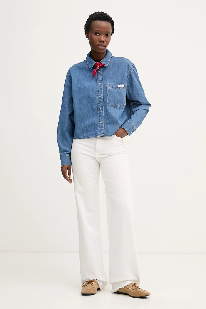 Calvin Klein Jeans риза дамска от деним
