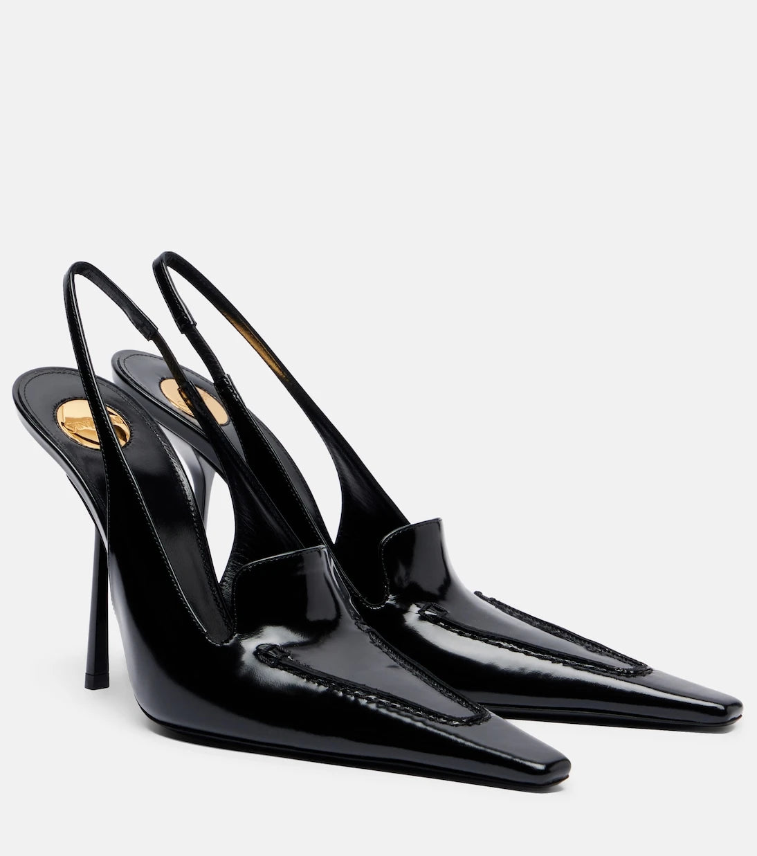 Saint Laurent - Voltaire patent leather slingback pumps