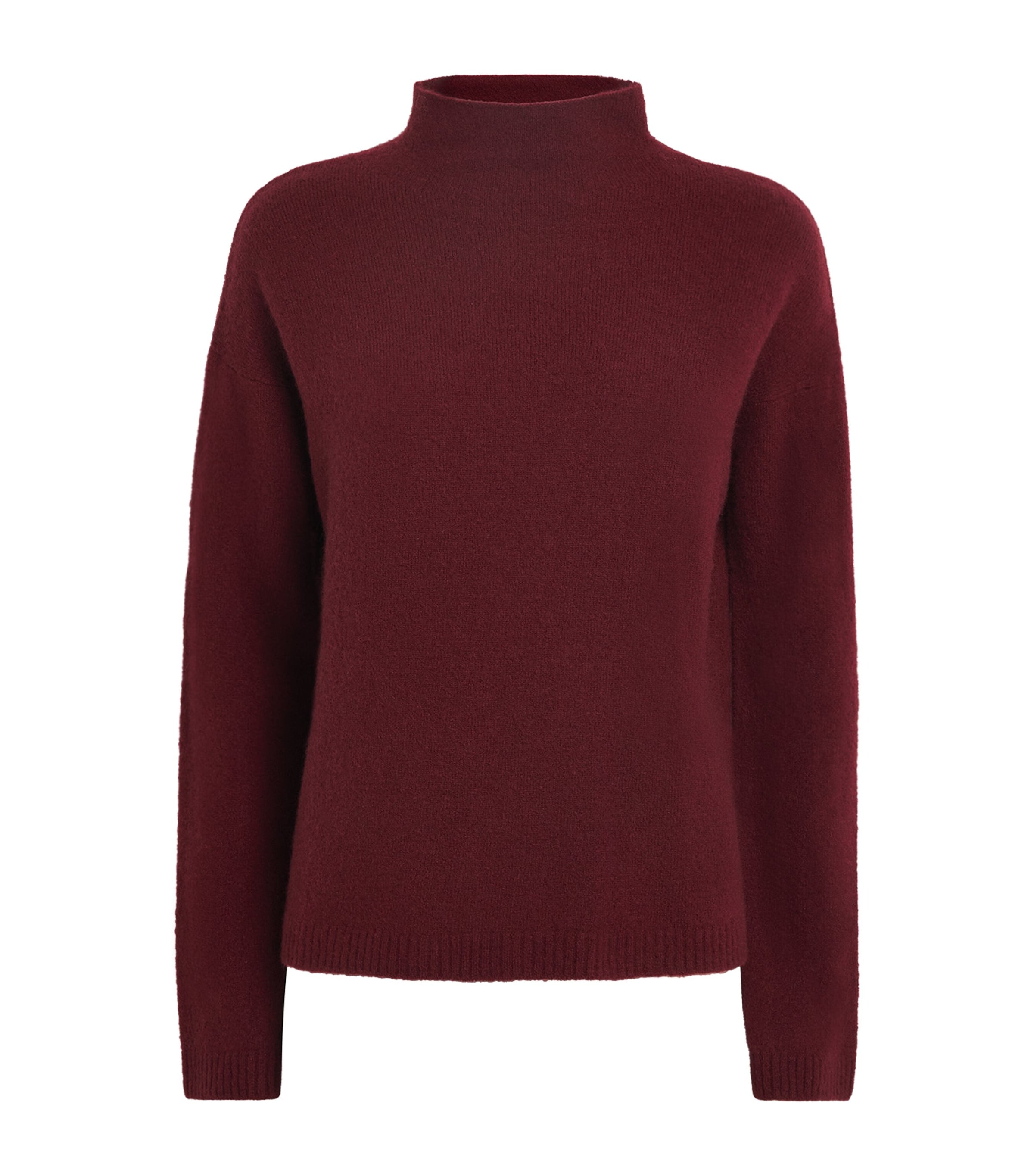 Max Mara Red Cashmere-Blend High-Neck Sweater