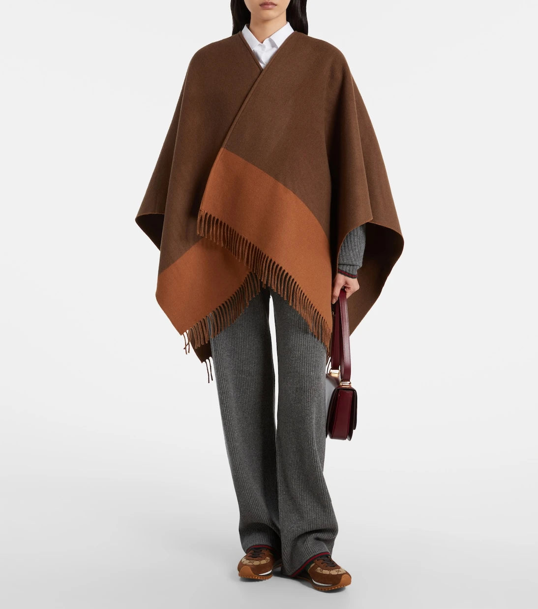 Gucci - Fringed wool and cashmere poncho