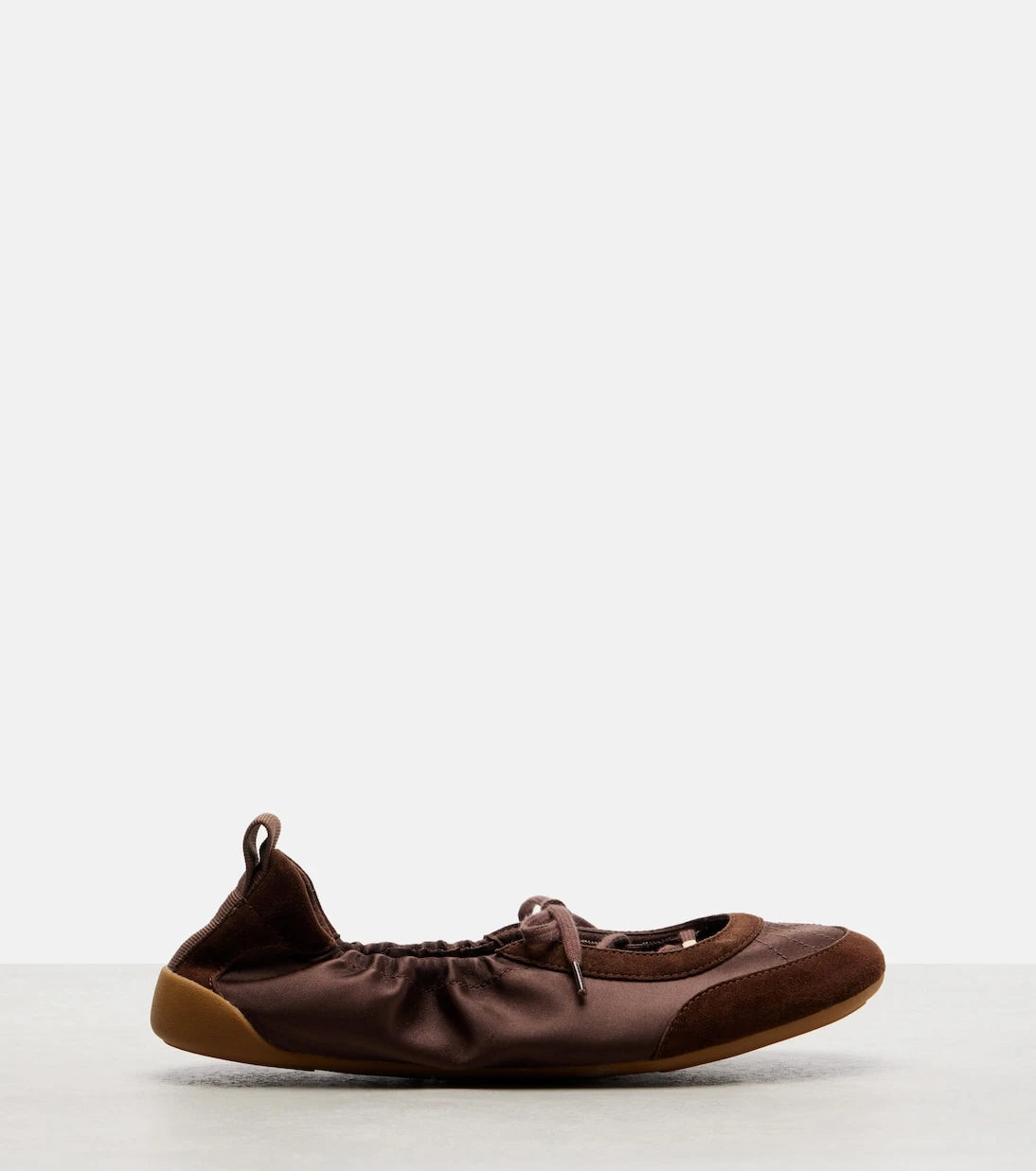 Chloé - Chloé Kick suede-trimmed satin flats