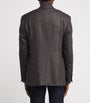 Canali Brown Wool Check Jacquard Blazer