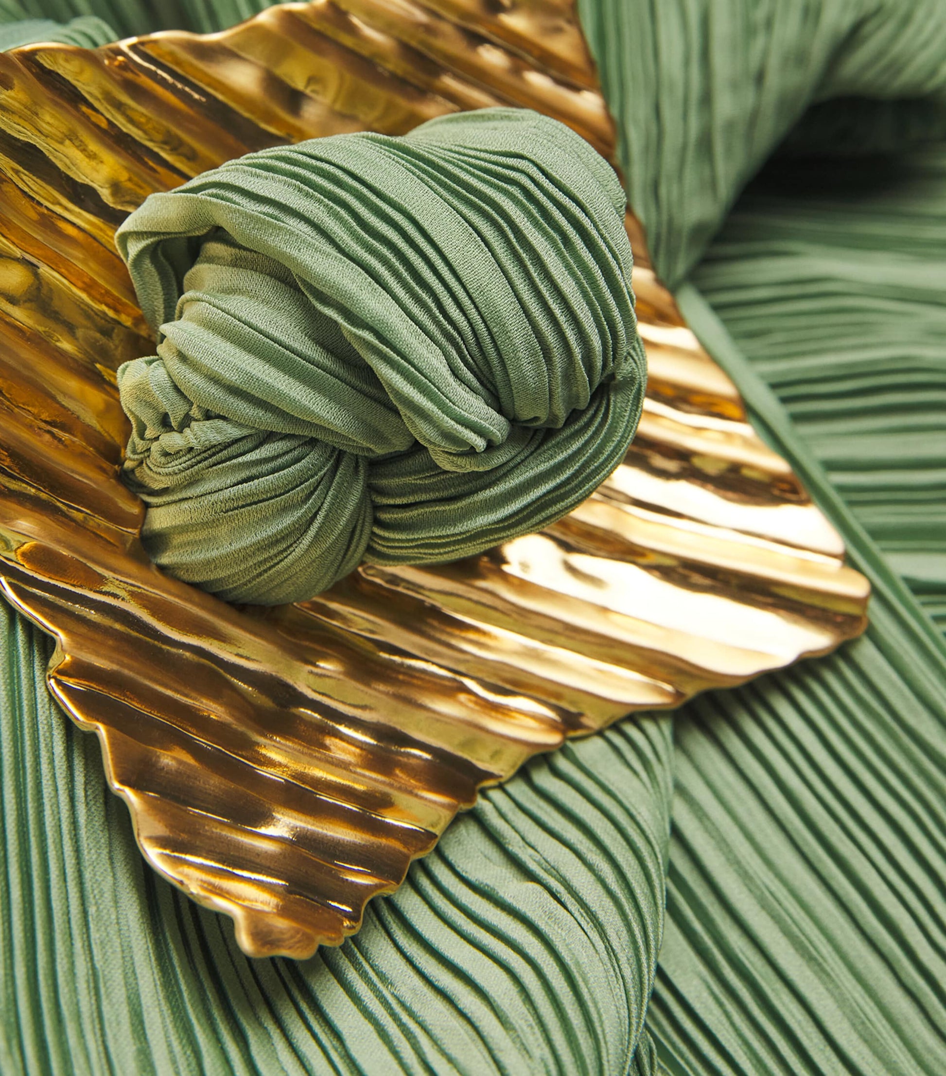 Cult Gaia Green One-Shoulder Loah Midi Dress