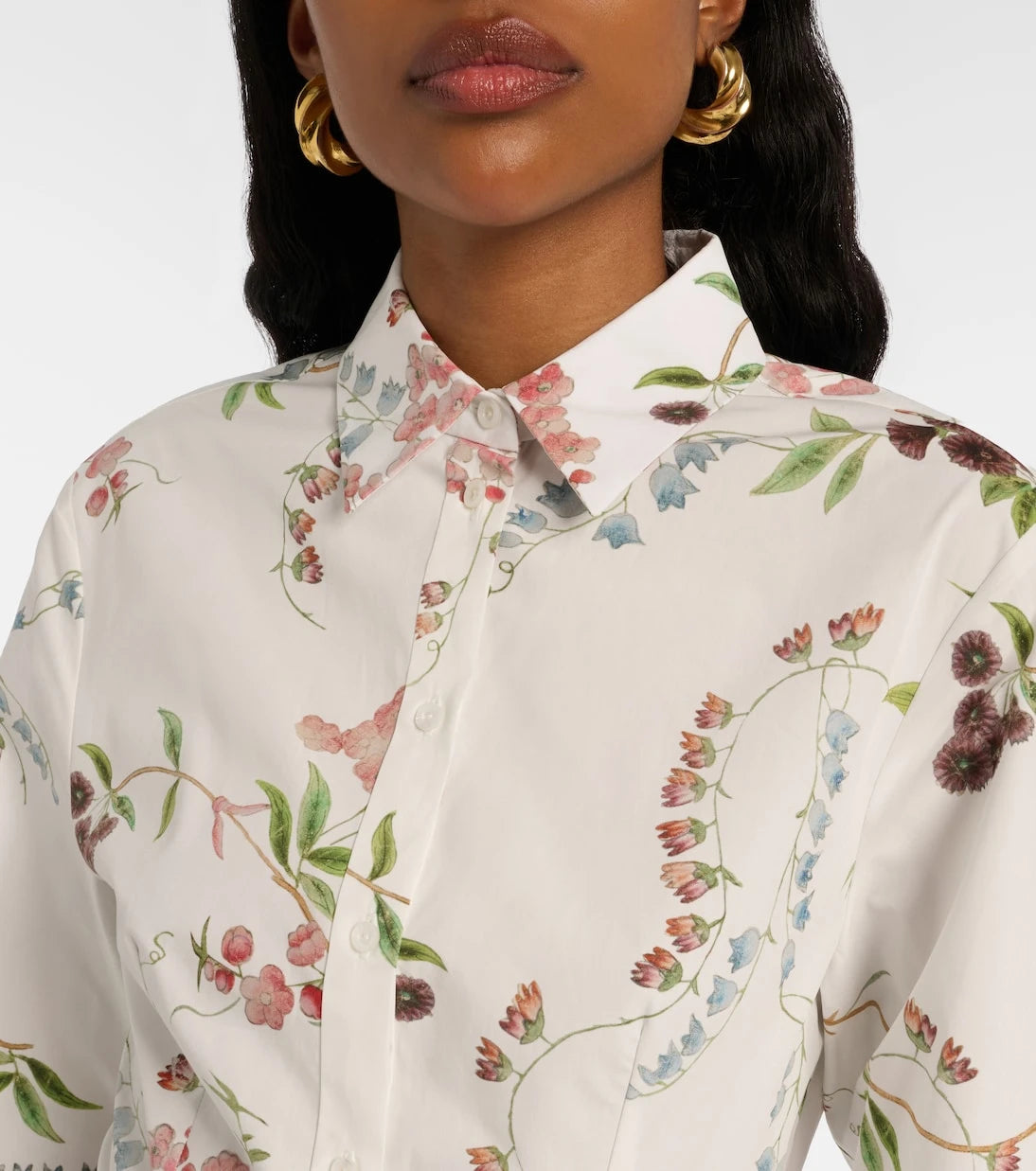 Erdem - Floral cotton poplin shirt dress
