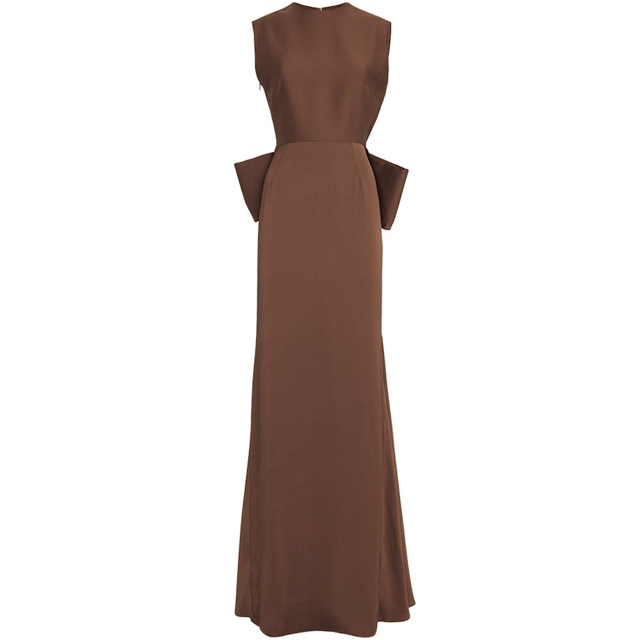 Brown Charmeuse Bow Gown