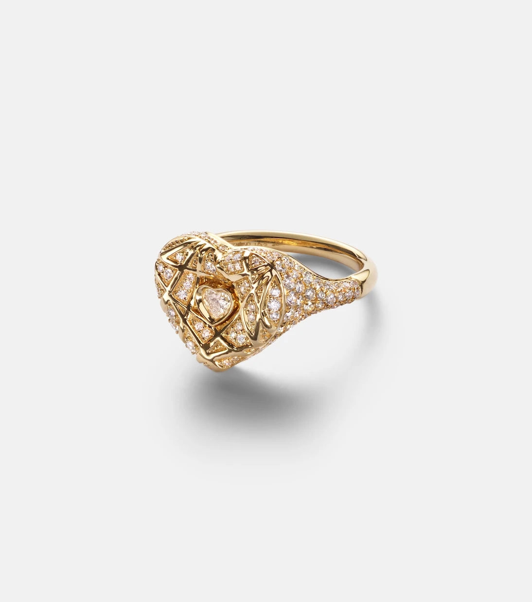 Kamyen - 18kt gold pinky ring with diamonds