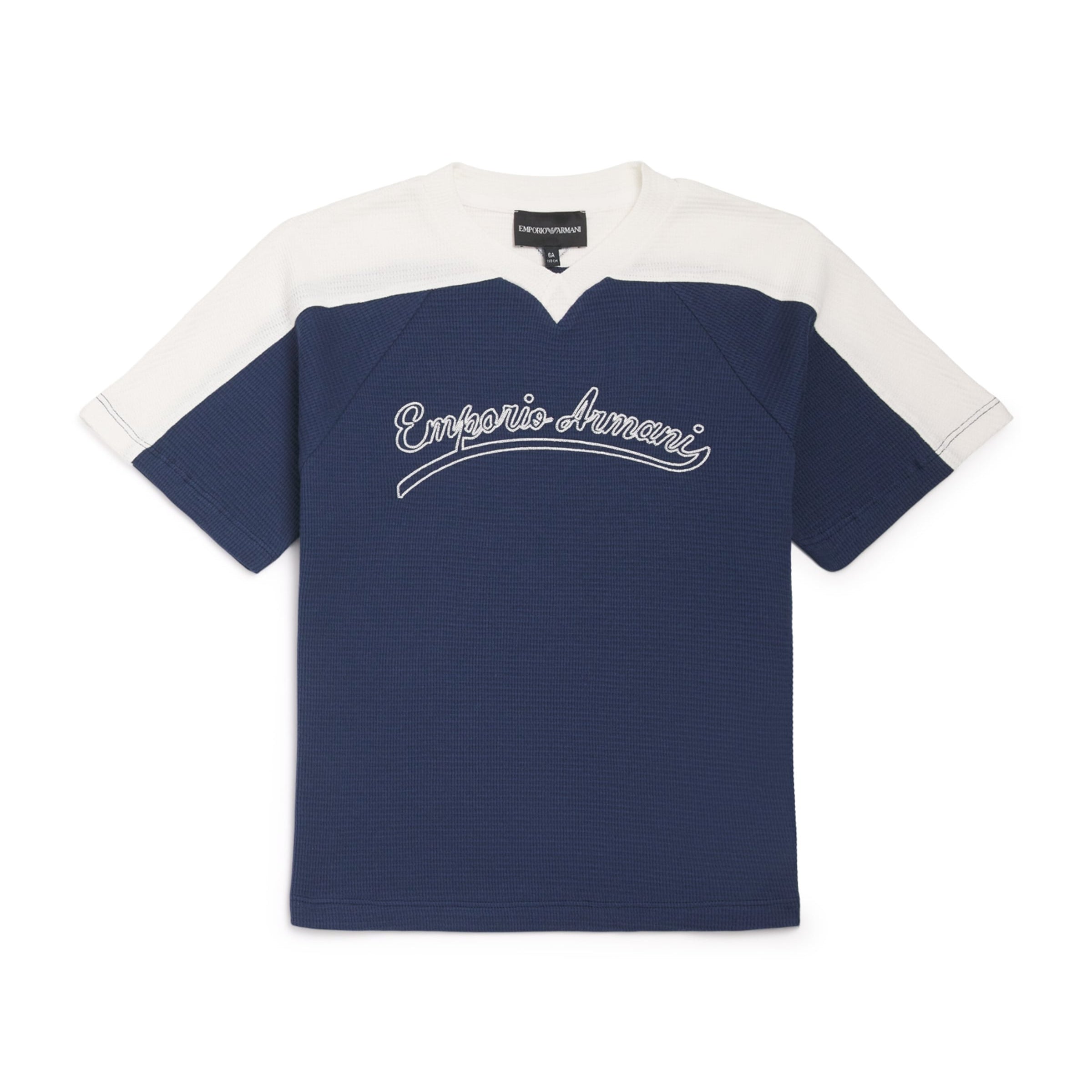 Emporio Armani Kids Two-Tone Logo Embroidered T-Shirt (4-14 Years)