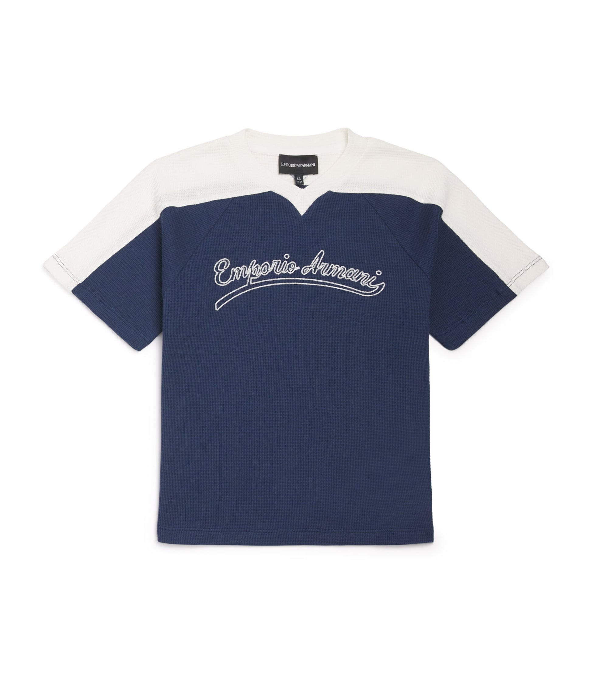 Emporio Armani Kids Two-Tone Logo Embroidered T-Shirt (4-14 Years)