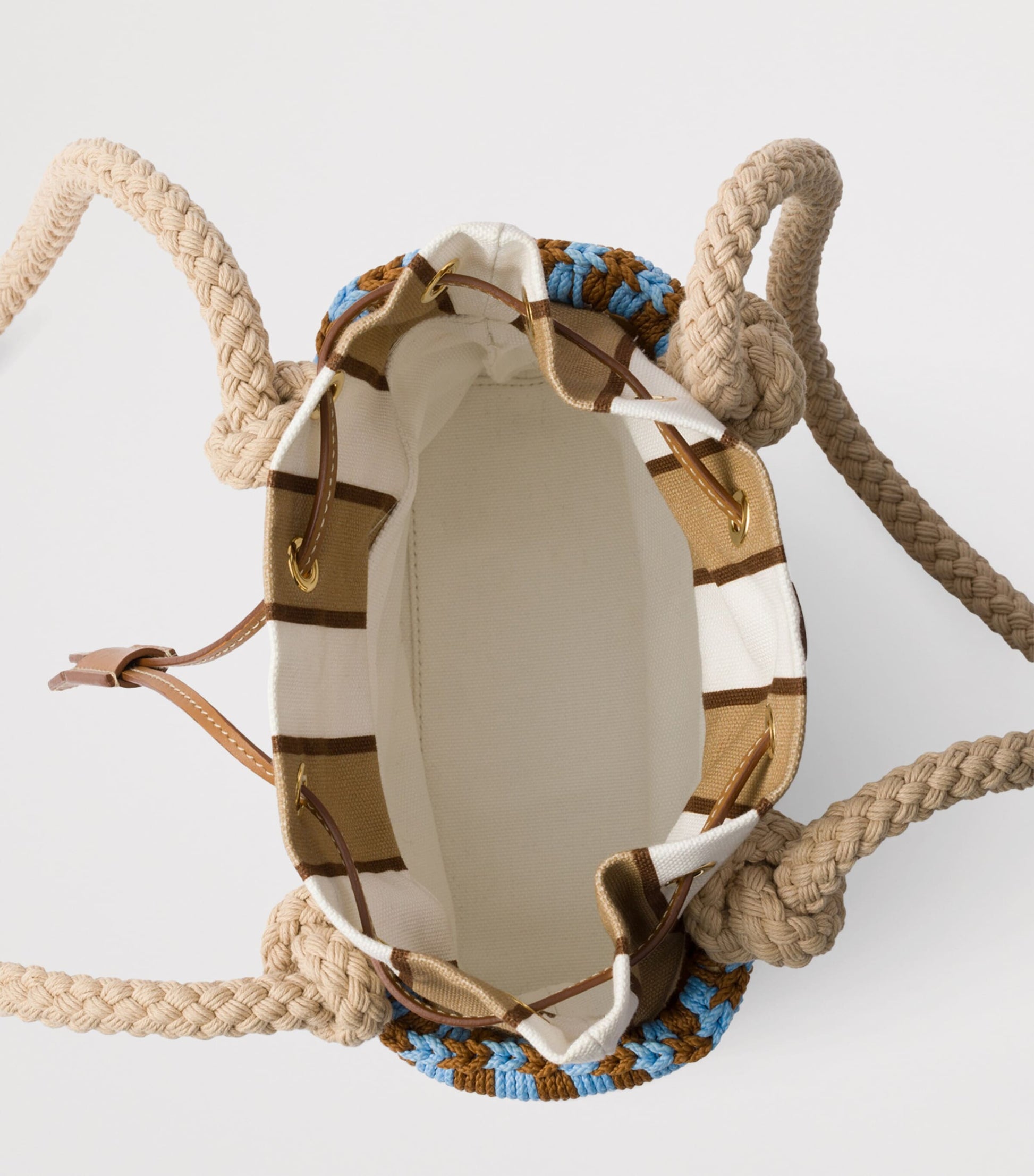 Prada Neutral Mini Wicker Bag