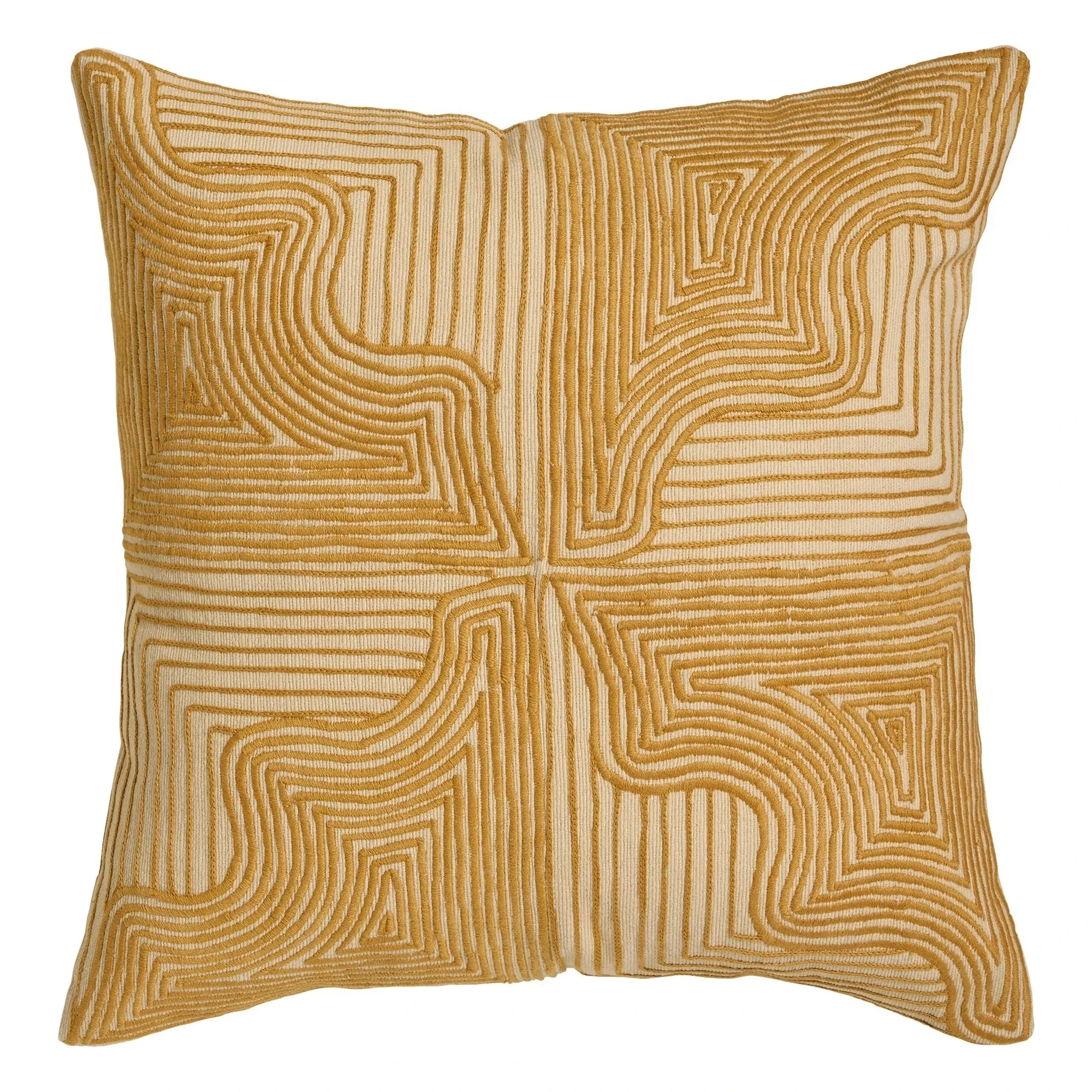 Maison Sarah Lavoine - Onda embroidered cushion | Ochre