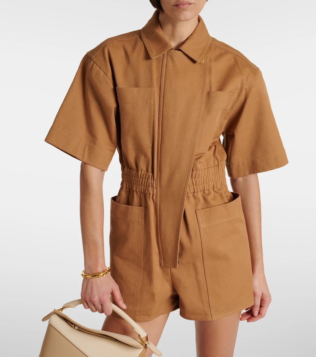 Max Mara - Angora cotton drill playsuit