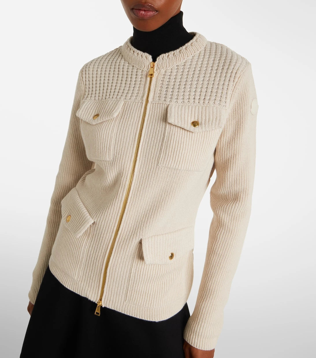 Moncler - Padded virgin wool cardigan