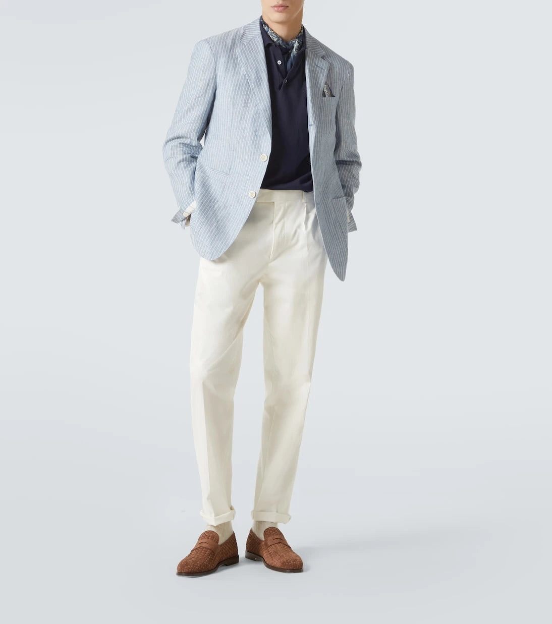 Dunhill - Striped linen-blend blazer