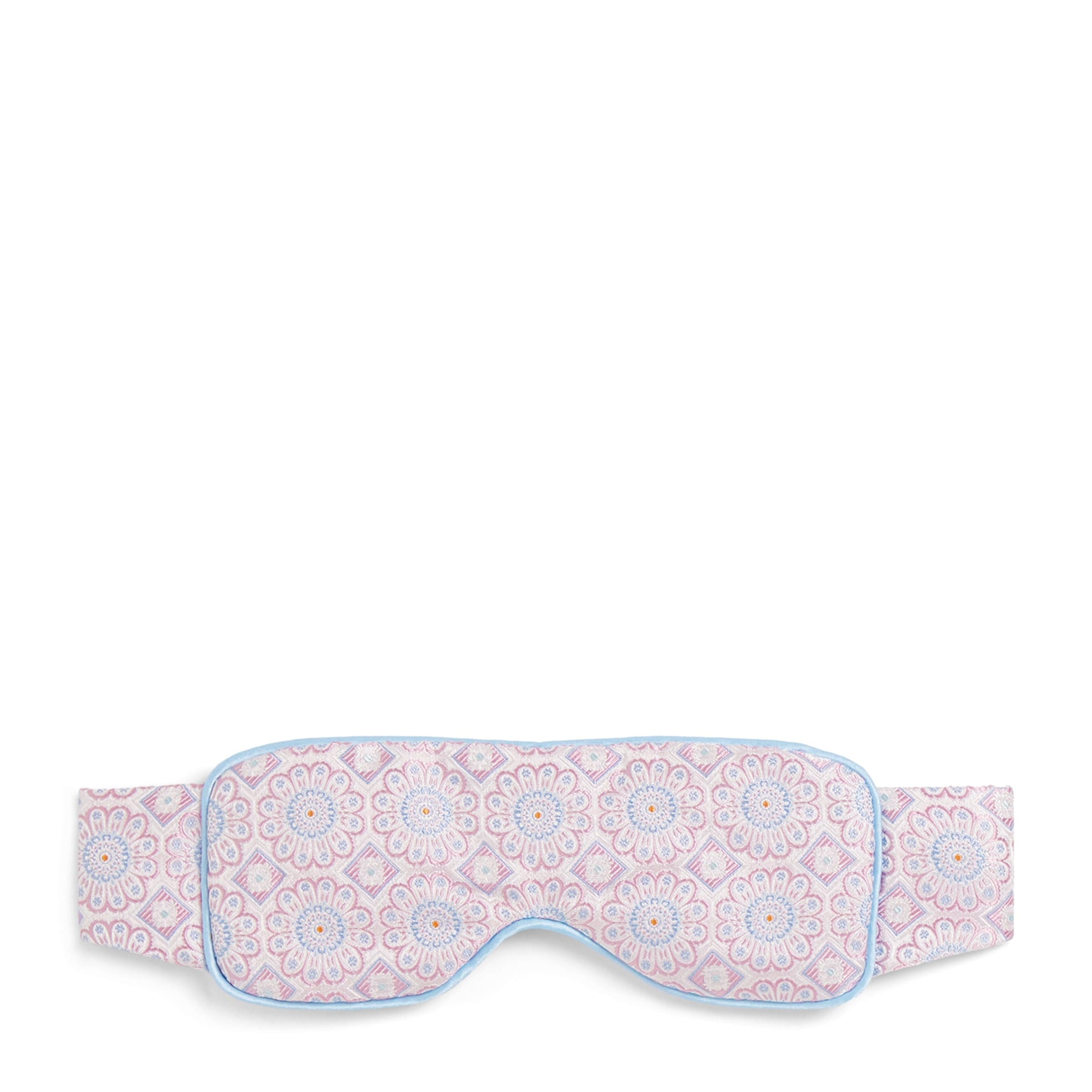 Pink Silk Daisy Medallion Jacquard Eye Mask