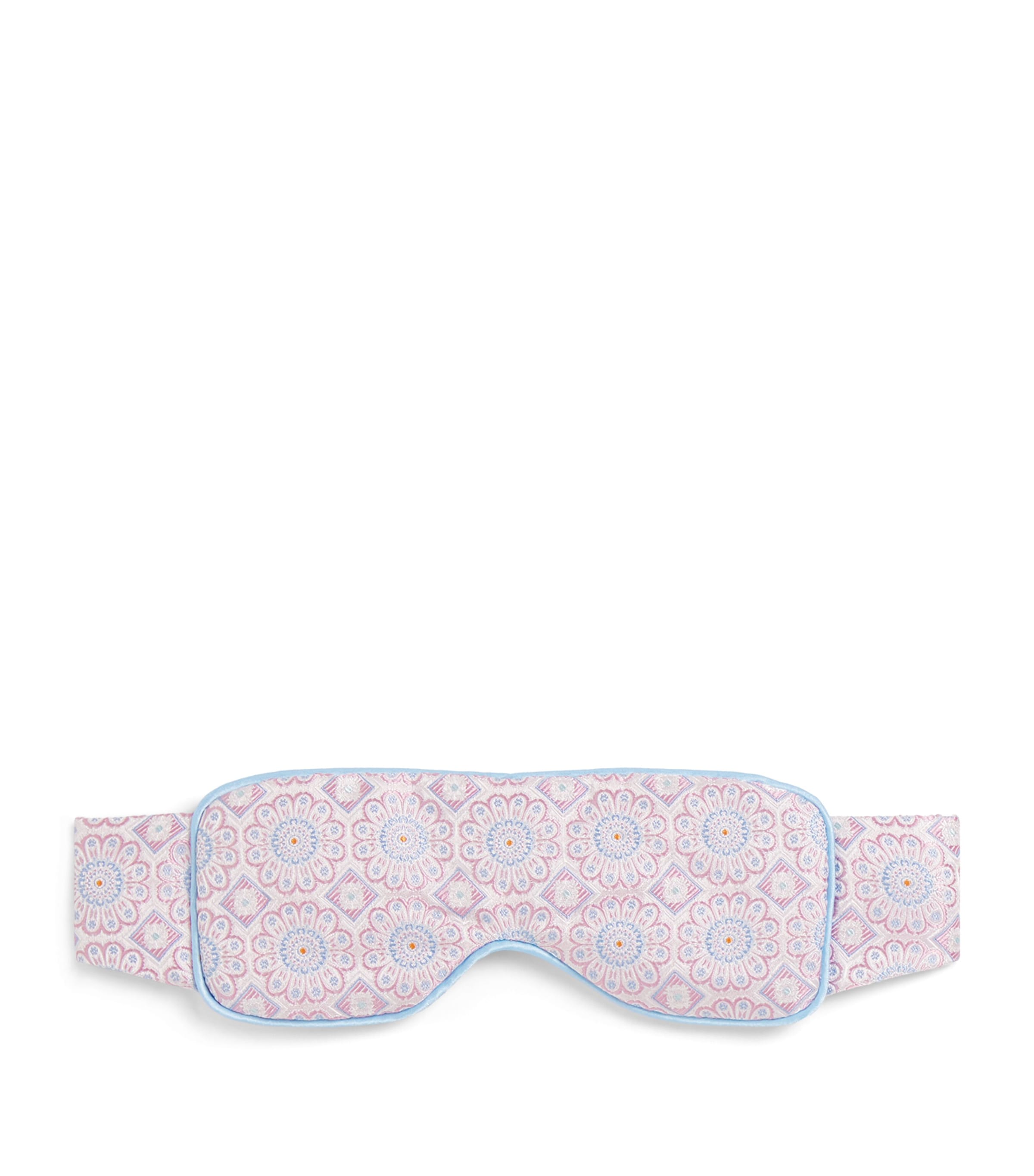 Pink Silk Daisy Medallion Jacquard Eye Mask