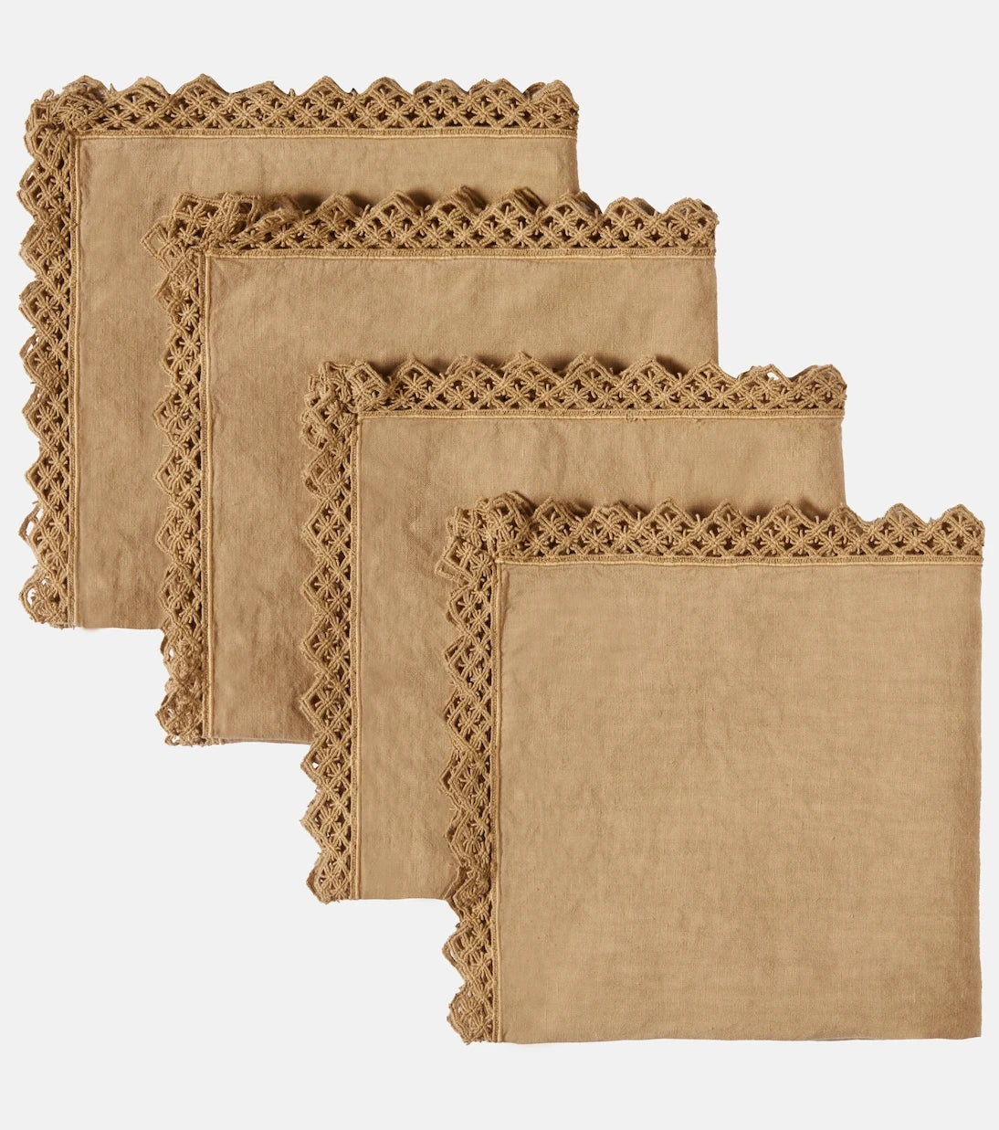 Once Milano - Set of 4 macramé linen napkins