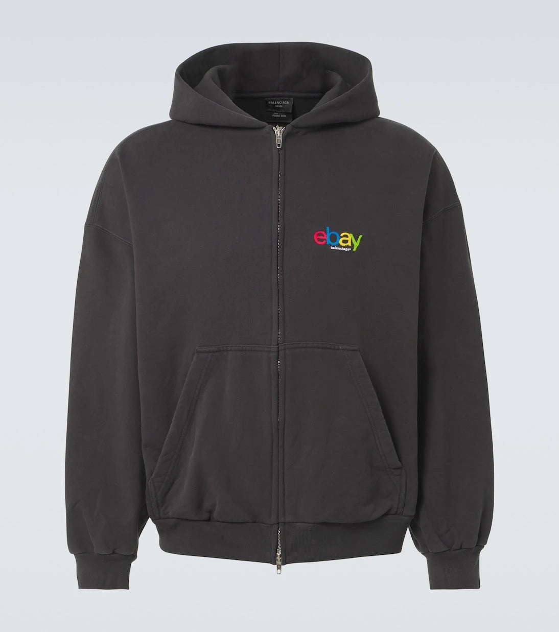 Balenciaga - سويت شيرت بغطاء رأس من الجيرسيه القطني المطبوع