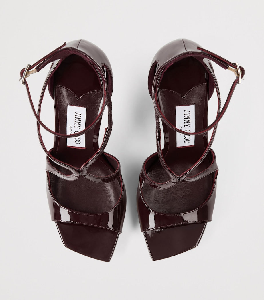 Jimmy Choo Burgundy Azia 95 Leather Sandals