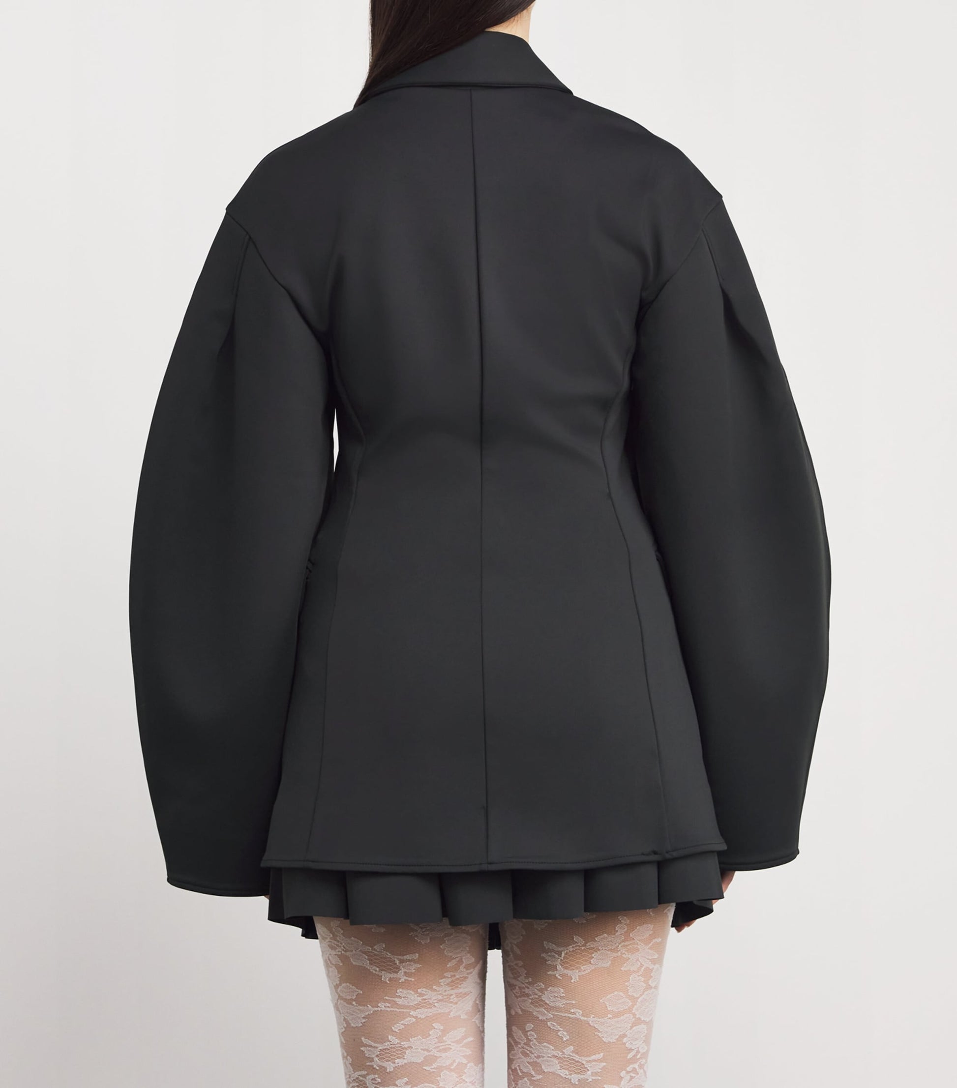 GANNI Black Neoprene Oversized Blazer