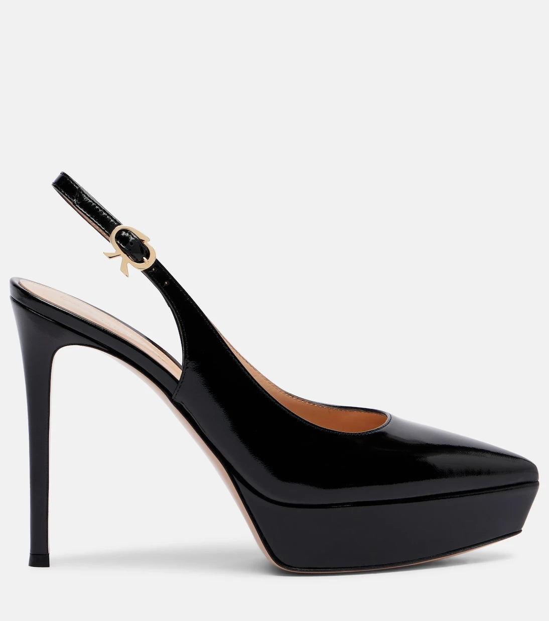 Gianvito Rossi - Dasha 115 patent leather platform slingback pumps