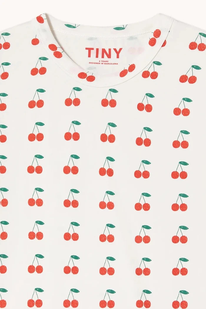 Детска памучна тениска Tinycottons CHERRIES KNITTED TEE