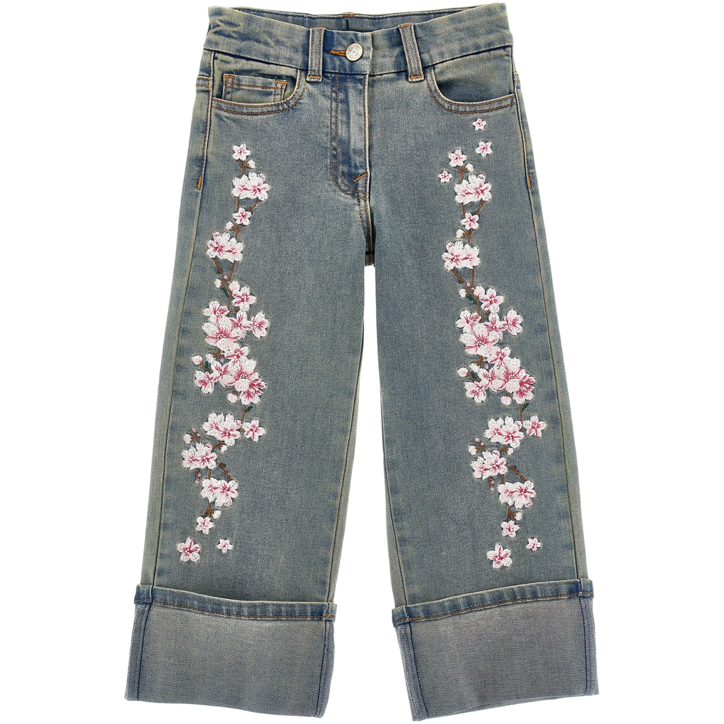 Embroidered Straight Jeans (2-16 Years) STONE+BEIGE