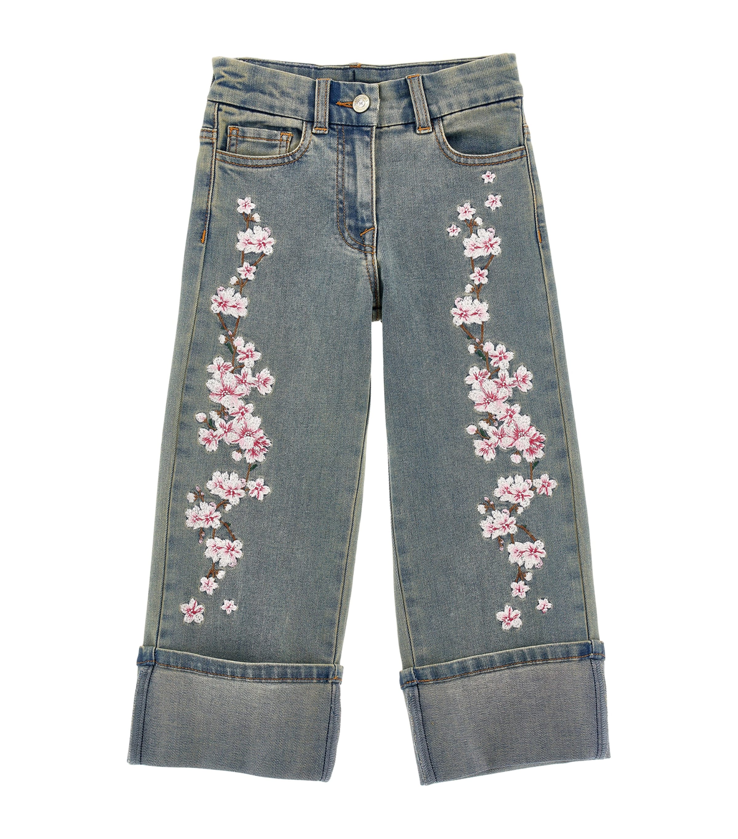 Embroidered Straight Jeans (2-16 Years) STONE+BEIGE