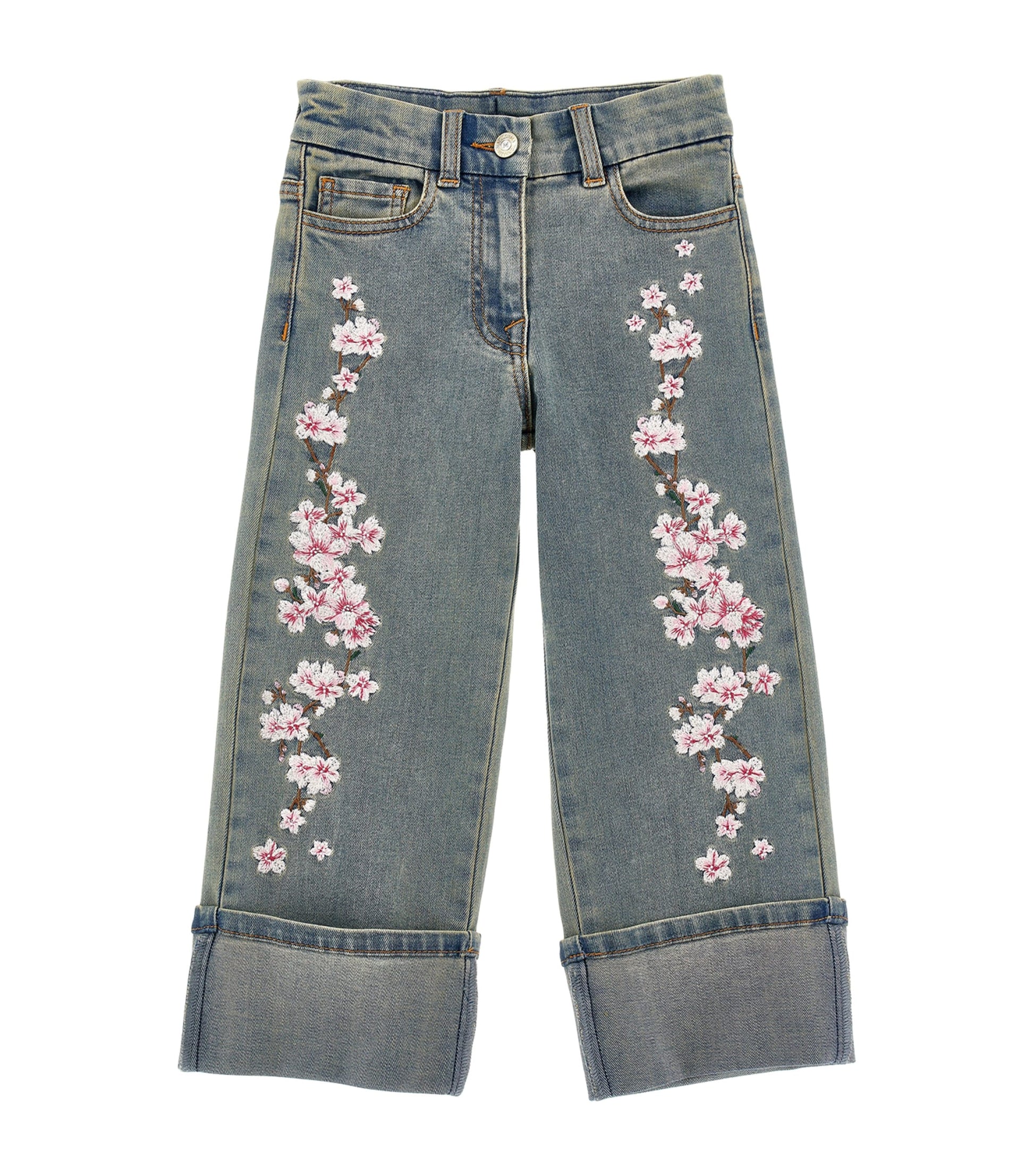 Embroidered Straight Jeans (2-16 Years) STONE+BEIGE