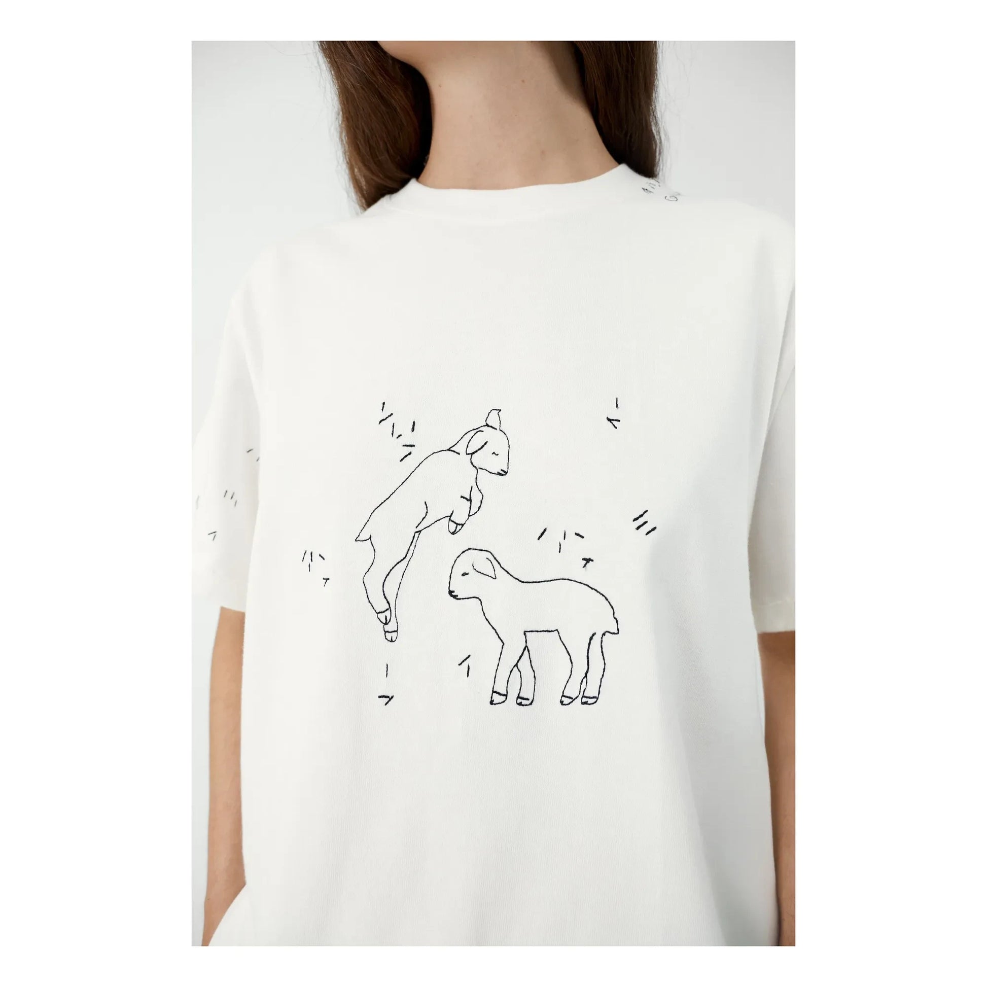 Cordera - Organic cotton embroidered T-shirt | White