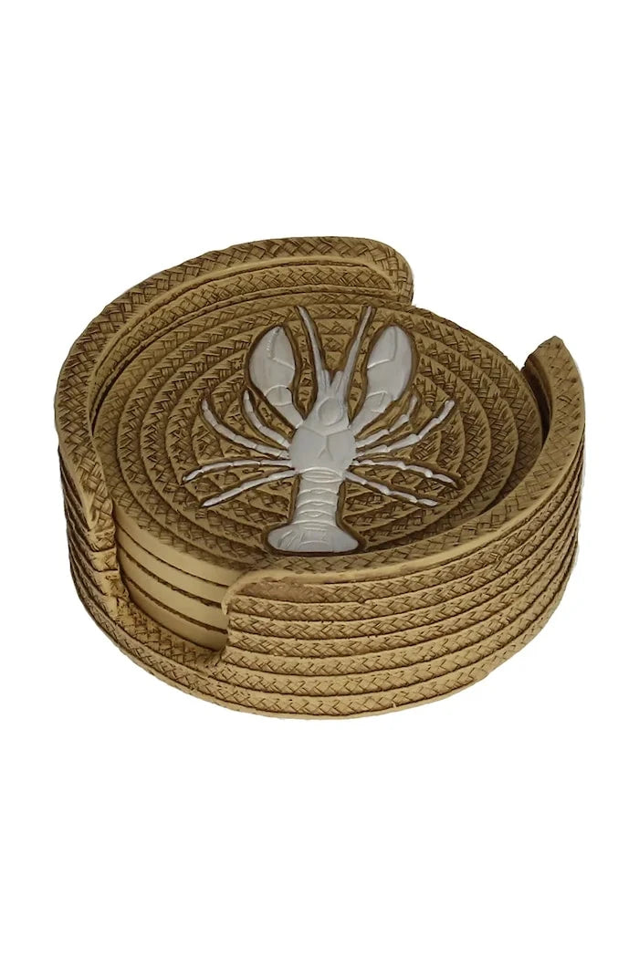 home & lifestyle Lobster bardak altlığı seti 4,5 x 11,5 x 11,5 cm (4 adet)