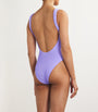 Purple Square-Neck Swimsuit
